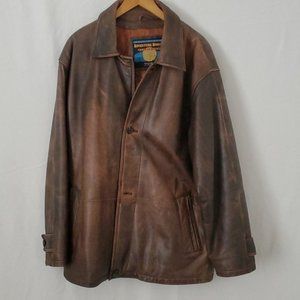 Vintage Wilsons REAL Leather Brown Coat